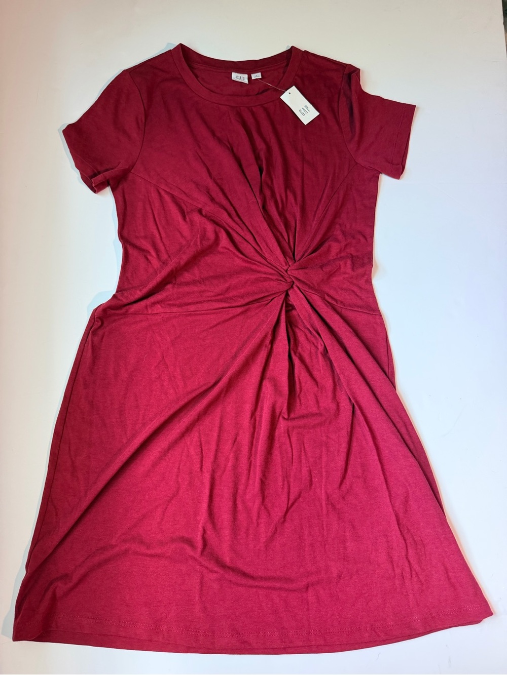 GAP Women's Red Knot-Front Short Sleeve Dress